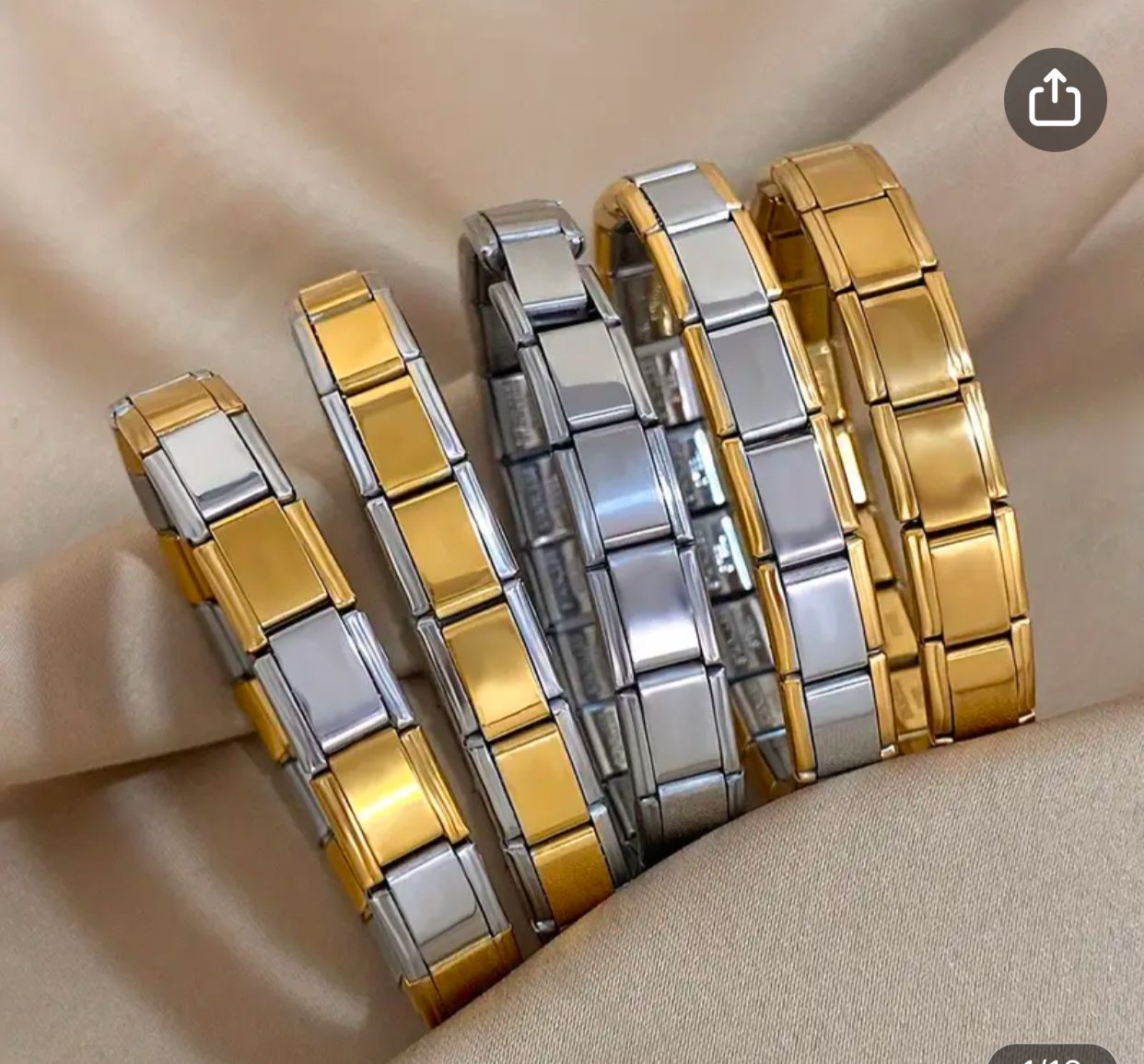 Pulsera de Cadena Reloj Cuadradas Elastica