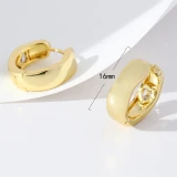 1 Pair Casual Simple Style Round Heart Shape Solid Color Plating Brass 18K Gold Plated Earrings