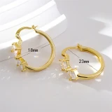 1 Pair Casual Simple Style Round Heart Shape Solid Color Plating Brass 18K Gold Plated Earrings