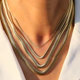 Brass Snake Chain Plating Geometric Necklace