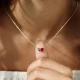 12 Birthstone Independent Necklace  Heart Pendant Month Birthstone Element Various Gemstone Inlaid Brass Pendant Women's Jewelry