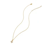 Brass Cable Chain Handmade Letter Zircon Pendant Necklace