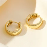 1 Pair Casual Simple Style Round Heart Shape Solid Color Plating Brass 18K Gold Plated Earrings