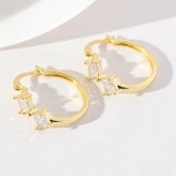 1 Pair Casual Simple Style Round Heart Shape Solid Color Plating Brass 18K Gold Plated Earrings