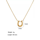 Collar de acero de titanio dorado para mujer, no se decolora, cadena de clavícula de nicho de lujo, joyería de alta gama, versátil, a la moda.