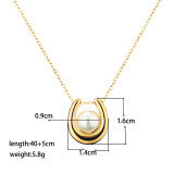 Collar de acero de titanio dorado para mujer, no se decolora, cadena de clavícula de nicho de lujo, joyería de alta gama, versátil, a la moda.