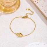 Conjunto de joyas, pulsera nueva de acero de titanio que no se decolora para mujer, versátil, estilo Instagram, joyería femenina a la moda, sensación de alta gama.