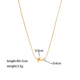 Collar de acero de titanio dorado para mujer, no se decolora, cadena de clavícula de nicho de lujo, joyería de alta gama, versátil, a la moda.