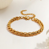 Conjunto de joyas, pulsera nueva de acero de titanio que no se decolora para mujer, versátil, estilo Instagram, joyería femenina a la moda, sensación de alta gama.