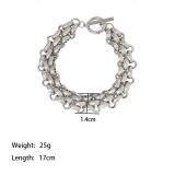 Conjunto de joyas, pulsera nueva de acero de titanio que no se decolora para mujer, versátil, estilo Instagram, joyería femenina a la moda, sensación de alta gama.