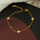 Conjunto de joyas, pulsera nueva de acero de titanio que no se decolora para mujer, versátil, estilo Instagram, joyería femenina a la moda, sensación de alta gama.