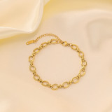 Conjunto de joyas, pulsera nueva de acero de titanio que no se decolora para mujer, versátil, estilo Instagram, joyería femenina a la moda, sensación de alta gama.