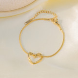Conjunto de joyas, pulsera nueva de acero de titanio que no se decolora para mujer, versátil, estilo Instagram, joyería femenina a la moda, sensación de alta gama.