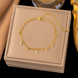 Conjunto de joyas, pulsera nueva de acero de titanio que no se decolora para mujer, versátil, estilo Instagram, joyería femenina a la moda, sensación de alta gama.