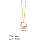 Collar de acero de titanio dorado para mujer, no se decolora, cadena de clavícula de nicho de lujo, joyería de alta gama, versátil, a la moda.