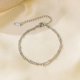 Conjunto de joyas, pulsera nueva de acero de titanio que no se decolora para mujer, versátil, estilo Instagram, joyería femenina a la moda, sensación de alta gama.