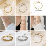 Conjunto de joyas, pulsera nueva de acero de titanio que no se decolora para mujer, versátil, estilo Instagram, joyería femenina a la moda, sensación de alta gama.