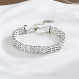 Conjunto de joyas, pulsera nueva de acero de titanio que no se decolora para mujer, versátil, estilo Instagram, joyería femenina a la moda, sensación de alta gama.