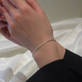 Conjunto de joyas, pulsera nueva de acero de titanio que no se decolora para mujer, versátil, estilo Instagram, joyería femenina a la moda, sensación de alta gama.