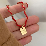 Conjunto de joyas, pulsera nueva de acero de titanio que no se decolora para mujer, versátil, estilo Instagram, joyería femenina a la moda, sensación de alta gama.
