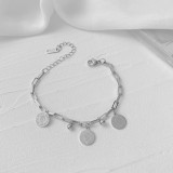 Conjunto de joyas, pulsera nueva de acero de titanio que no se decolora para mujer, versátil, estilo Instagram, joyería femenina a la moda, sensación de alta gama.
