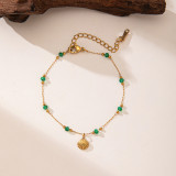 Conjunto de joyas, pulsera nueva de acero de titanio que no se decolora para mujer, versátil, estilo Instagram, joyería femenina a la moda, sensación de alta gama.