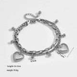 Conjunto de joyas, pulsera nueva de acero de titanio que no se decolora para mujer, versátil, estilo Instagram, joyería femenina a la moda, sensación de alta gama.