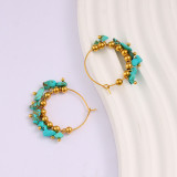 Juego de pendientes y aretes de lujo, accesorios versátiles, pendientes de titanio de corazón y perla, joyería geométrica.