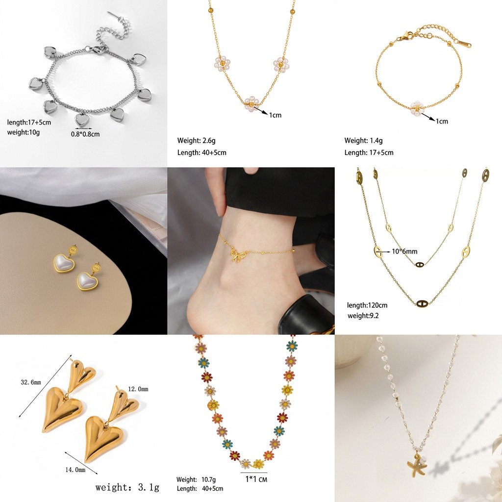 Joyería de acero de titanio para mujer, diseño de moda.