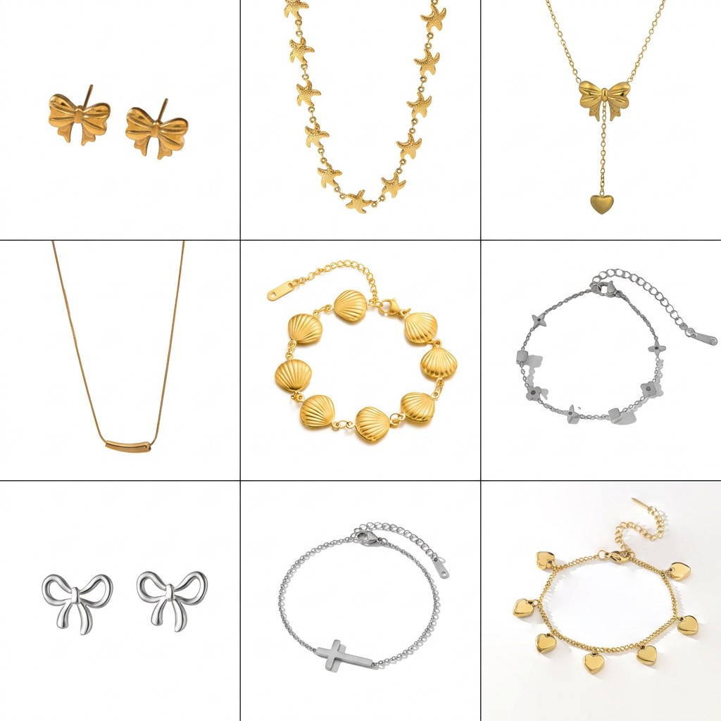 Joyería de acero de titanio para mujer, diseño de moda.