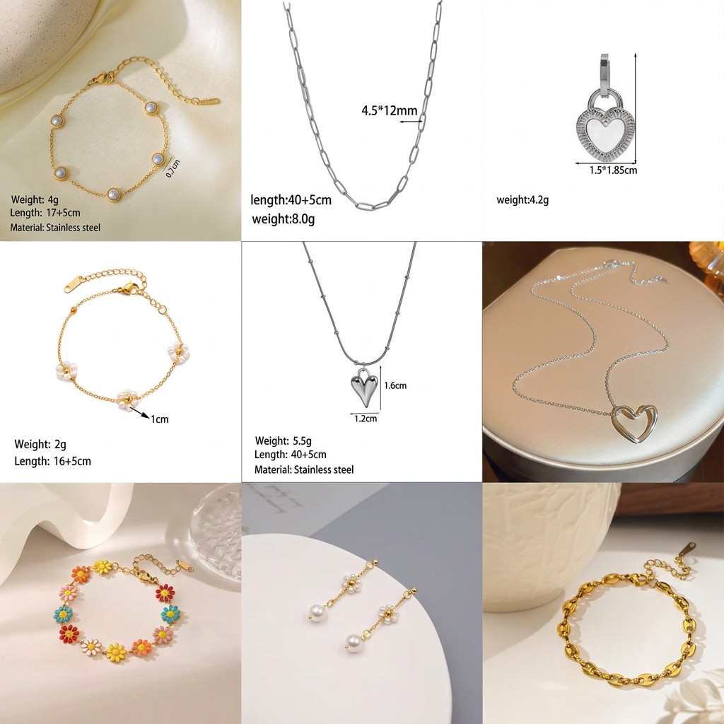 Joyería de acero de titanio para mujer, diseño de moda.