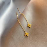 Juego de pendientes y aretes de lujo, accesorios versátiles, pendientes de titanio de corazón y perla, joyería geométrica.