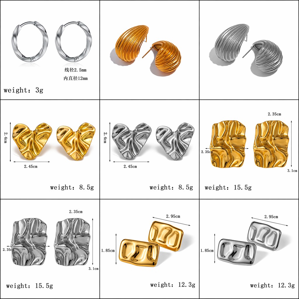 Juego de pendientes y aretes de lujo, accesorios versátiles, pendientes de titanio de corazón y perla, joyería geométrica.