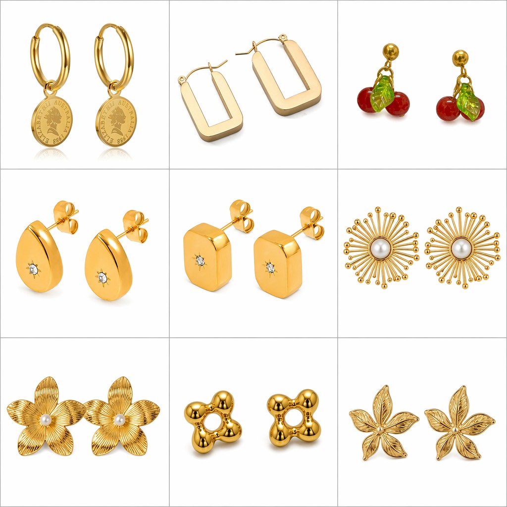 Juego de pendientes y aretes de lujo, accesorios versátiles, pendientes de titanio de corazón y perla, joyería geométrica.