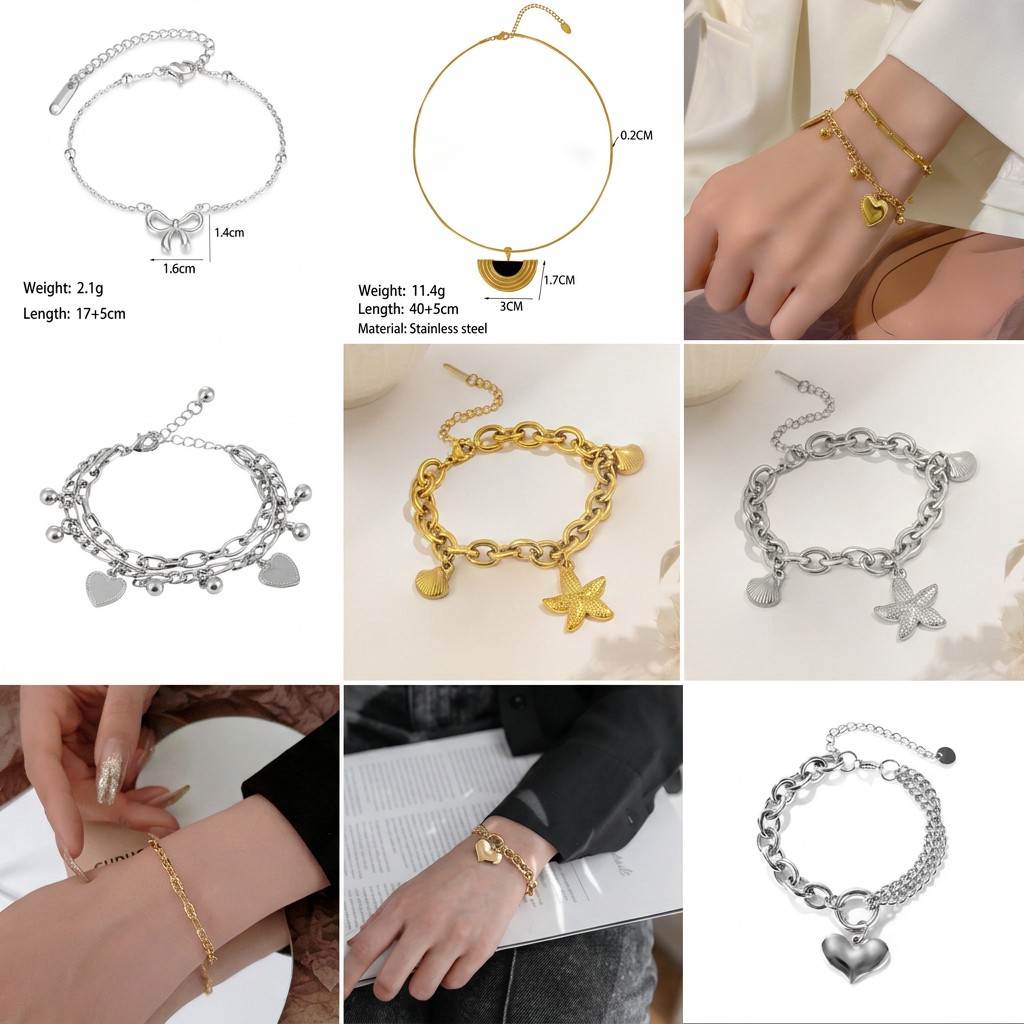 Joyería de acero de titanio para mujer, diseño de moda.