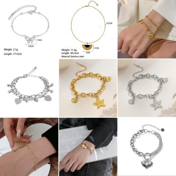 Joyería de acero de titanio para mujer, diseño de moda.