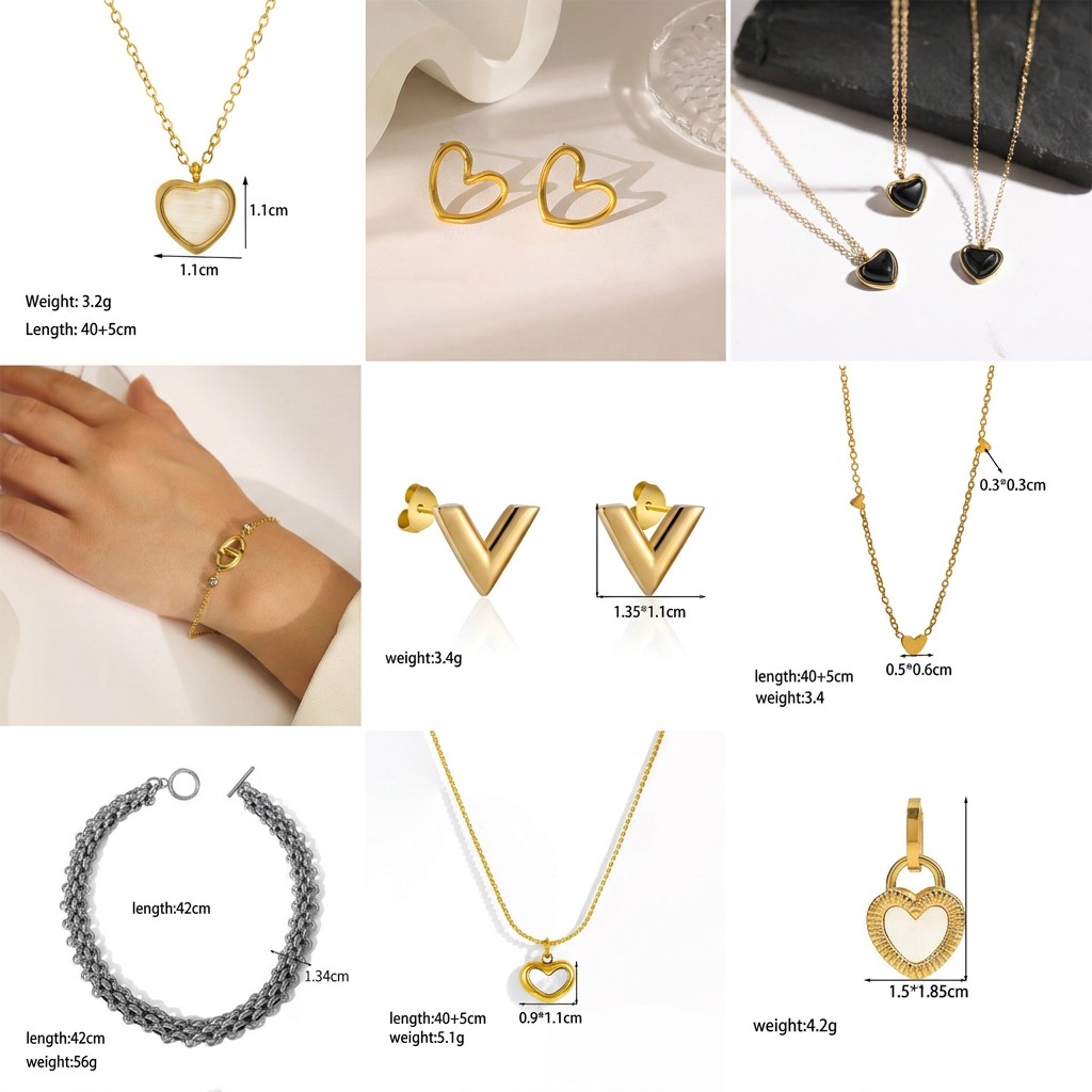 Joyería de acero de titanio para mujer, diseño de moda.