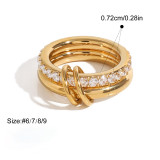 Anillos Apilables Multicapa de Acero Inoxidable con Perlas para Mujer