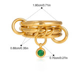 Anillos Apilables Multicapa de Acero Inoxidable con Perlas para Mujer