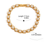 Pulseras Apilables de Acero Inoxidable Estilo Cadena de Tenis para Mujer
