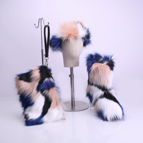 Fur Headband And Boots Winter Shoes Woman Snow Boots Furry Boot 2019 New Female Ankle Snow Boots With Fur Headband Bag