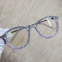 rhinestone cat eye Sunglasses for Women Brand Designer Shades Sun Glasses Men Vintage Metal Clear Eyewear UV400 Sunglass