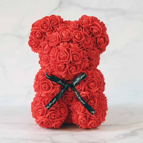 25CM Mini Rose Bear Gift Box Teddy Bear Artificial Flower Bear For Valentine's Day Girlfriend's