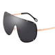 Oversized Shield Sunglasses Luxury Brand Designer Rivet Shades For Women Big Frame Sun Glasses Unisex One Pieces Lens Style