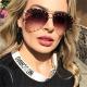 Rivet Oval Sunglasses Women Fashion Glasses Oversized Brand Designer Shades Metal Retro Vintage Gradient Eyewear