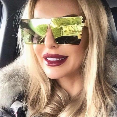 Alloy Gold Mirror Sunglasses Women Classic Square Brand Designer vintage Men's Glasses European Big Frame Sunglasses For Female