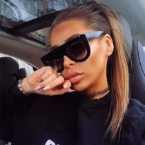 Pilot Big frame Flat top Woman Sunglasses fashion luxury Brand gradient men's glasses retro Vintage Ladies sunglasses Unisex