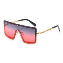 Fashion Ladies Rimless Sunglasses 2019 Brand Designer One piece Sun Glasses For Female Men Trendy Goggles Oculos  O253
