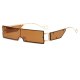 Fashion Rimless Rectangle Sunglasses Women Men Luxury Metal One Piece Sun Glasses Female Black Shades Eyewear UV400 GlassesO497