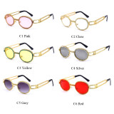 Round Womens sunglasses brand designer Diamond Sunglasses Women 2019 Steampunk Colorful Rhinestone Shades UV400 Oculos